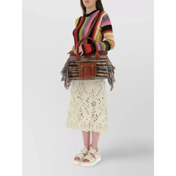 Chloé Edith Medium Cashmere Fringe Tote Bag - Picture 2 of 16